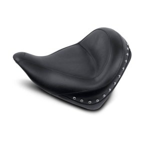 Honda VT1300CX Fury Solo Motorcycle Seat - Front - Mustang Motorcycle - Wide Touring Solo Seat, Chrome Studded - Black - `10-`21